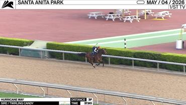 Hurricane Way Worked 3 Furlongs in 37.80 at Santa Anita Park on May 4th, 2026