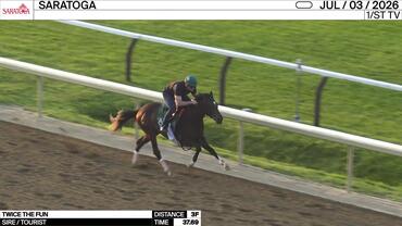 Twice the Fun Worked 3 Furlongs in 37.69 at Saratoga on July 3rd, 2026