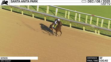 Nysos Worked 5 Furlongs in 1:00.40 at Santa Anita Park on December 8th, 2025