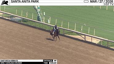 East Boca Kibbutz Worked 5 Furlongs in 1:05.20 at Santa Anita Park on March 27th, 2026