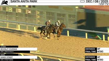 Moonlit Courage (Outside) and Sandy Street Worked 4 Furlongs at Santa Anita Park on December 8th, 2025