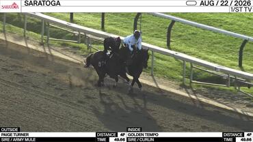 Paige Turner (Outside) and Golden Tempo Worked 4 Furlongs in 49.66 at Saratoga on August 22nd, 2026