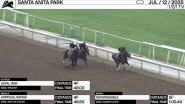 Legal Heir (Outside), Approval Rating (Middle) and Indispensable Worked at Santa Anita Park on July 12th, 2025