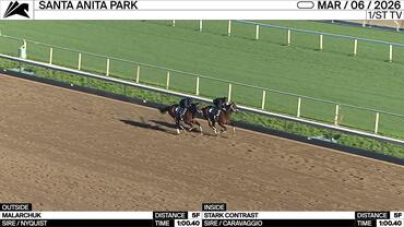 Malarchuk (Outside) and Stark Contrast Worked 5 Furlongs in 1:00.40 at Santa Anita Park on March 6th, 2026