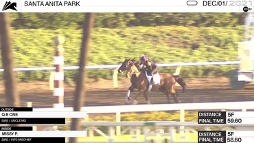 Q B One (Outside) and Missy P. Worked 5 Furlongs at Santa Anita Park on December 1st, 2021