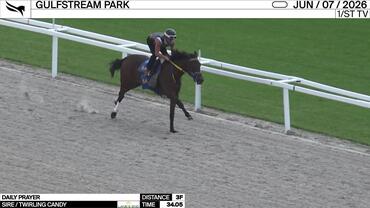Daily Prayer Worked 3 Furlongs in 34.05 at Gulfstream Park on June 7th, 2026