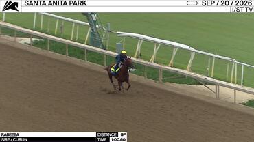 Rabeeba Worked 5 Furlongs in 1:00.60 at Santa Anita Park on September 20th, 2026