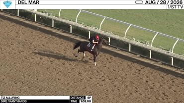 Tiz Alluring Worked 5 Furlongs in 1:02.00 at Del Mar on August 28th, 2026