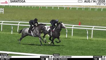 Quiet Power (Outside) and Protect and Defend Worked 4 Furlongs in 49.63 at Saratoga on August 14th, 2026