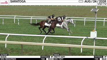 Bosun (Outside) and Pretty Tapit Worked 4 Furlongs at Saratoga on August 24th, 2026