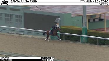 Kokosan Worked 5 Furlongs in 1:01.00 at Santa Anita Park on June 28th, 2026
