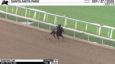 Subatomic Law Worked 5 Furlongs in 1:01.20 at Santa Anita Park on September 27th, 2026