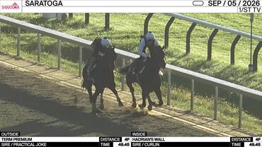 Term Premium (Outside) and Hadrian's Wall Worked 4 Furlongs in 49.45 at Saratoga on September 5th, 2026