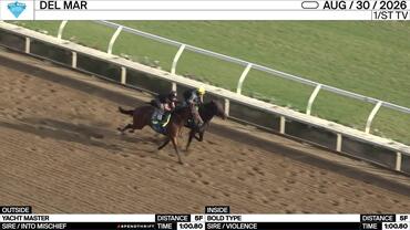 Yacht Master (Outside) and Bold Type Worked 5 Furlongs in 1:00.80 at Del Mar on August 30th, 2026