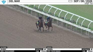 Jiliang (Outside) and Jensen Worked 6 Furlongs in 1:13.00 at Del Mar on September 6th, 2026