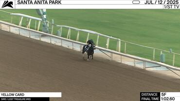 Yellow Card Worked 5 Furlongs in 1:02.60 at Santa Anita Park on July 12th, 2025