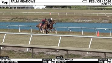 On My Time (Outside) and Souper Landslide Worked 4 Furlongs in 47.55 at Palm Meadows on February 8th, 2026