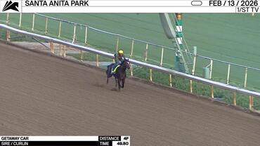 Getaway Car Worked 4 Furlongs in 49.80 at Santa Anita Park on February 13th, 2026
