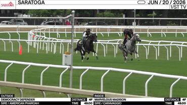Democracy Defender (Outside) and Marvelous Madison Worked 4 Furlongs in 49.00 at Saratoga on June 20th, 2026
