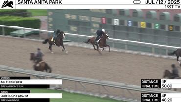 Air Force Red (Outside) and Our Bucky Charm Worked 4 Furlongs at Santa Anita Park on July 12th, 2025