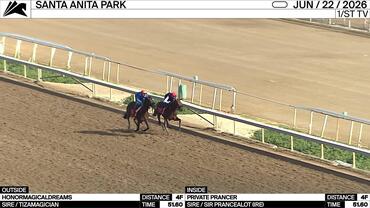 Honormagicaldreams (Outside) and Private Prancer Worked 4 Furlongs in 51.60 at Santa Anita Park on June 22nd, 2026