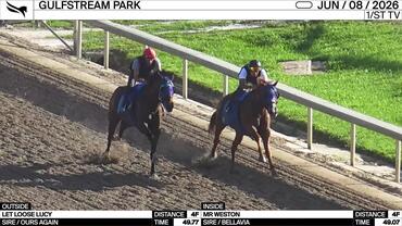 Let Loose Lucy (Outside) and Mr Weston Worked 5 Furlongs at Gulfstream Park on June 8th, 2026