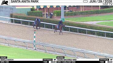 Marla Hooch (Front) and Yours Sincerely Worked 4 Furlongs at Santa Anita Park on June 29th, 2026