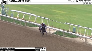 Egyptian Mistress Worked 4 Furlongs in 50.20 at Santa Anita Park on June 27th, 2026