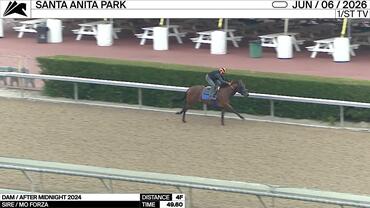 An Unnamed Horse out of the Dam After Midnight Worked 4 Furlongs in 49.60 at Santa Anita Park on June 6th, 2026