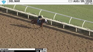Pax Mundi Worked 5 Furlongs in 1:01.60 at Del Mar on August 28th, 2026