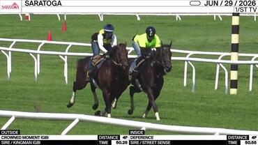 Crowned Moment (Outside) and Deference Worked 4 Furlongs at Saratoga on June 29th, 2026