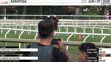 Excellent Truth (Outside) and Dynamic Pricing Worked 4 Furlongs in 49.25 at Saratoga on June 27th, 2025