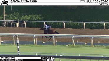 Happy Heatwave Worked 3 Furlongs in 35.80 at Santa Anita Park on July 8th, 2026