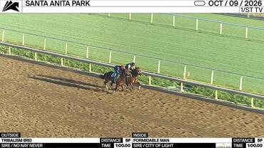 Tribalism (Outside) and Formidable Man Worked 5 Furlongs in 1:00.00 at Santa Anita Park on October 9th, 2026