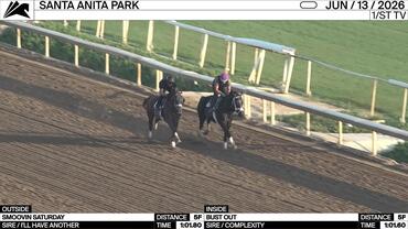 Smoovin Saturday (Outside) and Bust Out Worked 5 Furlongs at Santa Anita Park on June 13th, 2026