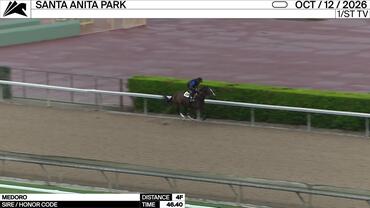 Medoro Worked 4 Furlongs in 46.40 at Santa Anita Park on October 12th, 2026