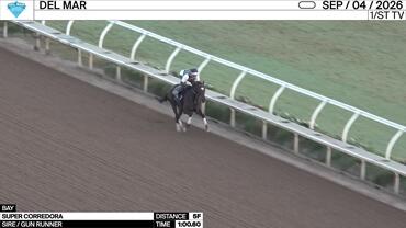 Super Corredora (Bay) Worked 5 Furlongs in 1:00.60 at Del Mar on September 4th, 2026