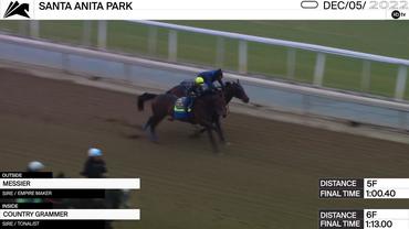 Messier (Outside) and Country Grammer Worked at Santa Anita Park on December 5th, 2022