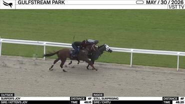 Surfer's Joy (Outside) and Still Surprising Worked 4 Furlongs at Gulfstream Park on May 30th, 2026