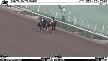 Vanta (Outside) and Bliksem Worked 5 Furlongs at Santa Anita Park on September 26th, 2026