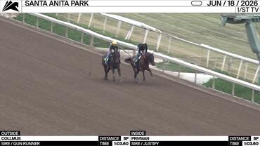 Collmus (Outside) and Privman Worked 5 Furlongs in 1:03.60 at Santa Anita Park on June 18th, 2026