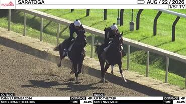 An Unnamed Horse out of the Dam La Bomba (Outside) and Up to the Task Worked 4 Furlongs in 49.25 at Saratoga on August 22nd, 2026