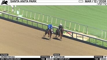 Cruisin for Cali (Outside) and Play for Me Worked 5 Furlongs at Santa Anita Park on March 12th, 2026