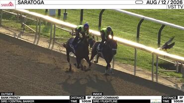 Bank Frenzy (Outside) and Flight Command Worked 5 Furlongs in 1:00.19 at Saratoga on August 12th, 2026
