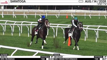Newlyn (Outside) and Sir Oscar Worked 4 Furlongs at Saratoga on August 14th, 2026