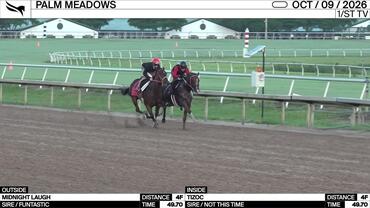 Midnight Laugh (Outside) and Tizoc Worked 4 Furlongs in 49.70 at Palm Meadows on October 9th, 2026
