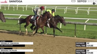 Dreams of Tomorrow (Outside) and Breaking the Rules Worked 5 Furlongs in 1:01.66 at Saratoga on September 3rd, 2022