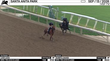 Love Lock (Outside) and Susie's Loaded Worked 4 Furlongs at Santa Anita Park on September 13th, 2026