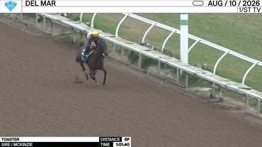 Toaster Worked 5 Furlongs in 1:01.40 at Del Mar on August 10th, 2026