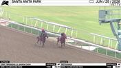 An Unnamed Horse out of the Dam Warrens Lil Margie (Outside) and Red Raider Worked 4 Furlongs in 49.40 at Santa Anita Park on June 25th, 2026